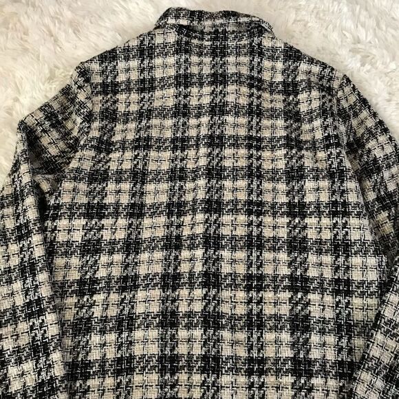 Sarah Bentley Black and cream button up tweed jacket size petite large - Picture 5 of 6